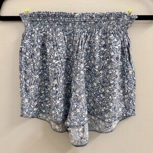 Women's Size XS Garage Blue Floral Print Summer Shorts Skirt